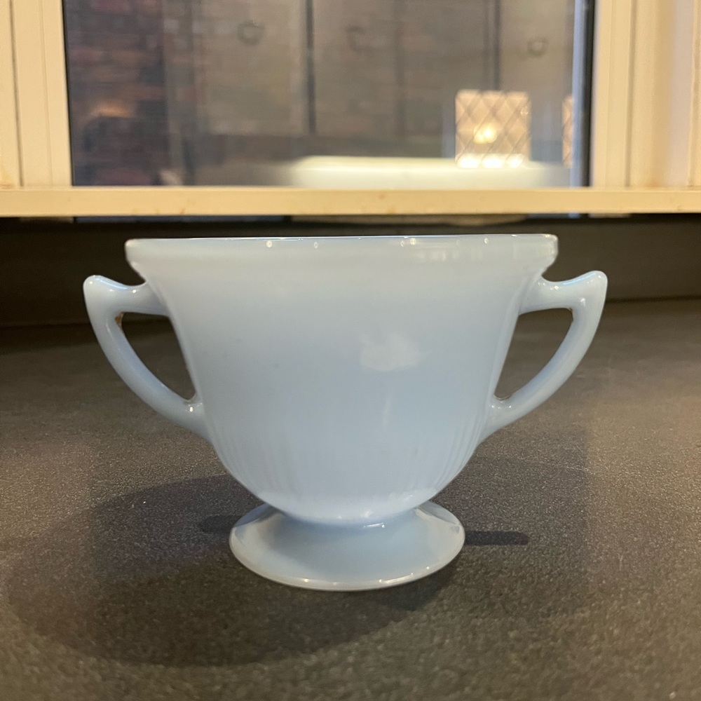 Vintage Pyrex Delphite Blue Sugar Bowl